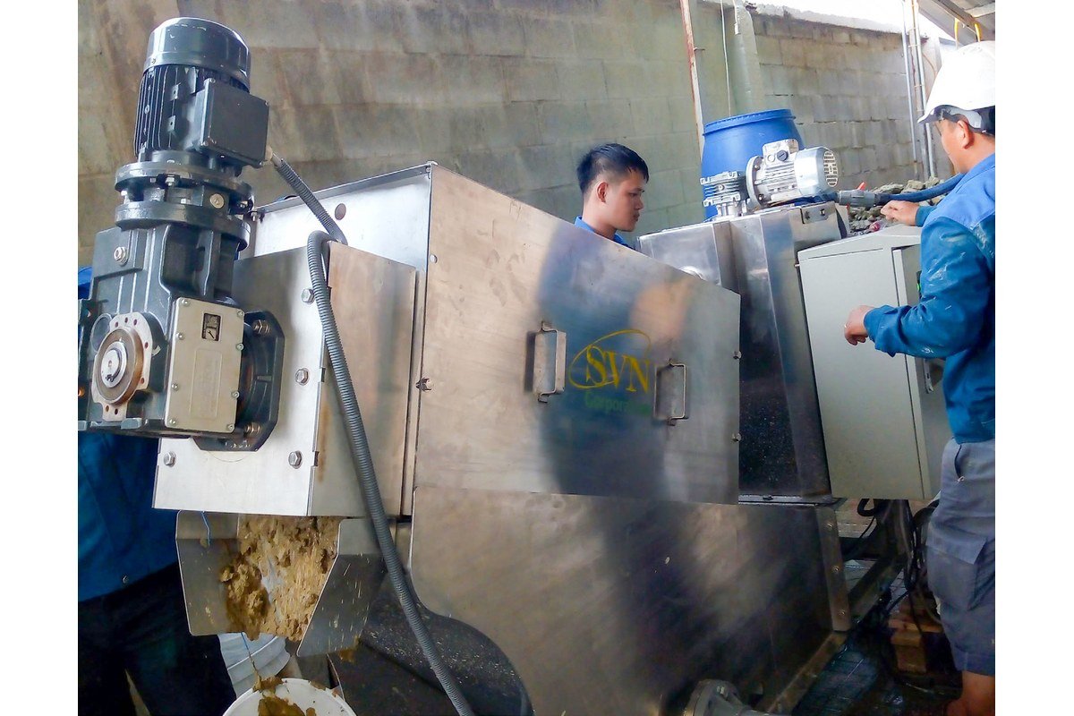 Máy ép bùn tại dự án Cadovimex Sa Đéc